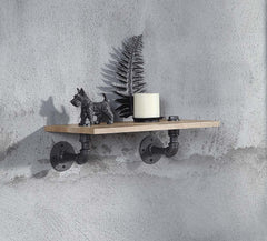 Add a touch of farmhouse industrial with the Brantley pipe wall shelf. Ideal for any room in the home. Great for exhibiting wall decor and as a stylish storage display. Providing spacious storage and decor to keep your home or office clean while adding an