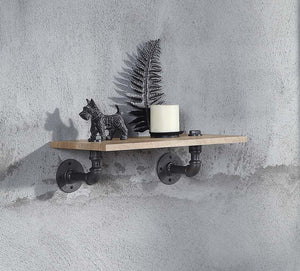 Add a touch of farmhouse industrial with the Brantley pipe wall shelf. Ideal for any room in the home. Great for exhibiting wall decor and as a stylish storage display. Providing spacious storage and decor to keep your home or office clean while adding an
