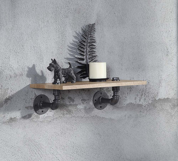 Add a touch of farmhouse industrial with the Brantley pipe wall shelf. Ideal for any room in the home. Great for exhibiting wall decor and as a stylish storage display. Providing spacious storage and decor to keep your home or office clean while adding an