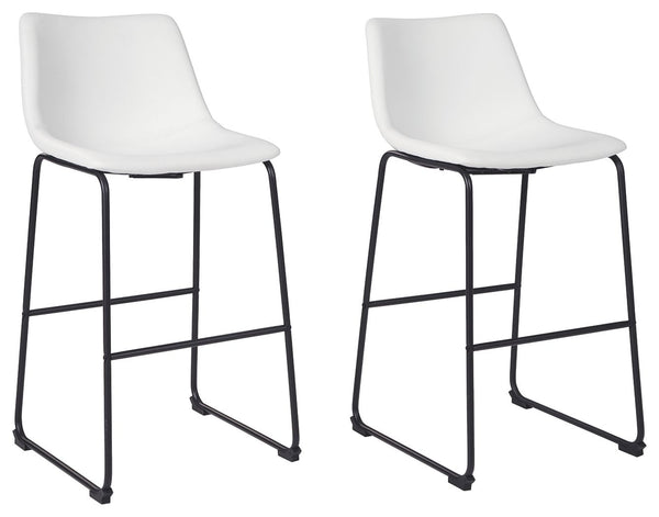 With its distinctive contoured bucket seat and tubular metal base, this bar stool serves up a fresh twist on mid-century inspired style. Faux leather upholstery has a charmingly vintage tone. What a timeless look for eat-in kitchens and casually cool dini