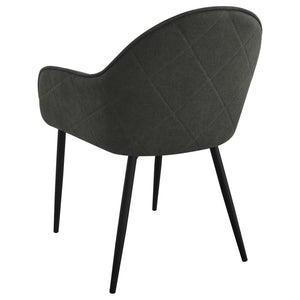 Emma - Fabric Upholstered Dining Arm Chair (Set of 2) - Charcoal