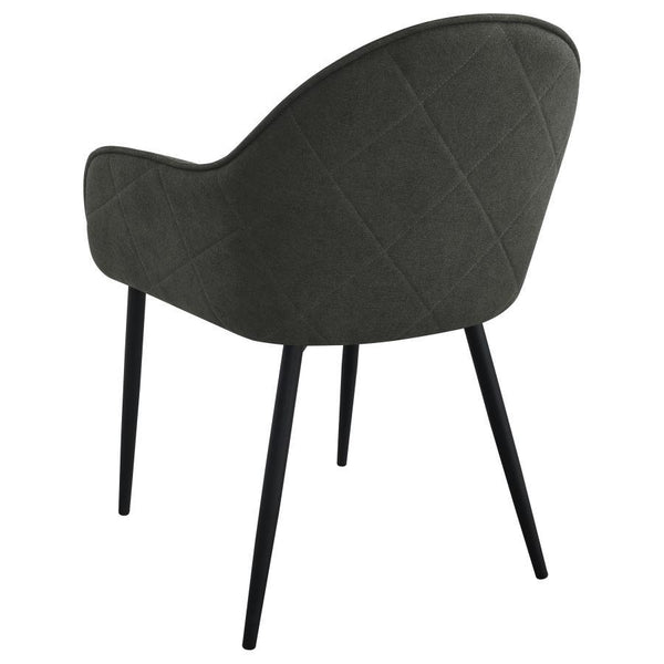 Emma - Fabric Upholstered Dining Arm Chair (Set of 2) - Charcoal