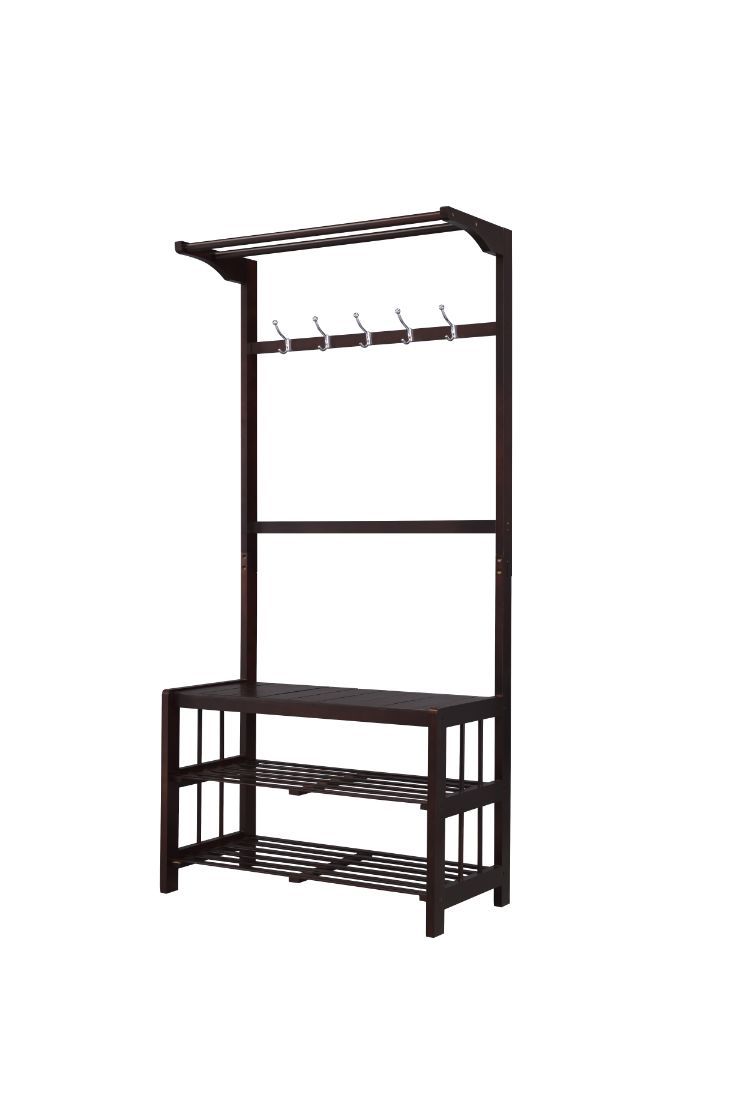 KDâ€¢ 2 Cloth Rods Includedâ€¢ 5 Metal Hooksâ€¢ Recommanded Numbers of Shoes: 6 pairs<br/><br/><b>Product Features</b><ul><li>Case: 1Pc/1Ctn</li><li>Finish: Expresso Finish</li><li>Style: Transitional</li><li>Materials: Wood</li></ul><br/>