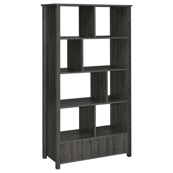 Dylan - 4-Shelf Storage Bookshelf - Weathered Gray