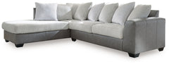 You want your living room to reflect your ultra-cool character. Introducing: this sectional with chaise. Its combination of retro-cool jumbo cord and sleek faux leather takes a unique approach to contemporary aesthetics. For a finishing touch, pillows pro