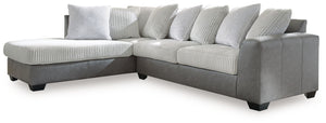 You want your living room to reflect your ultra-cool character. Introducing: this sectional with chaise. Its combination of retro-cool jumbo cord and sleek faux leather takes a unique approach to contemporary aesthetics. For a finishing touch, pillows pro