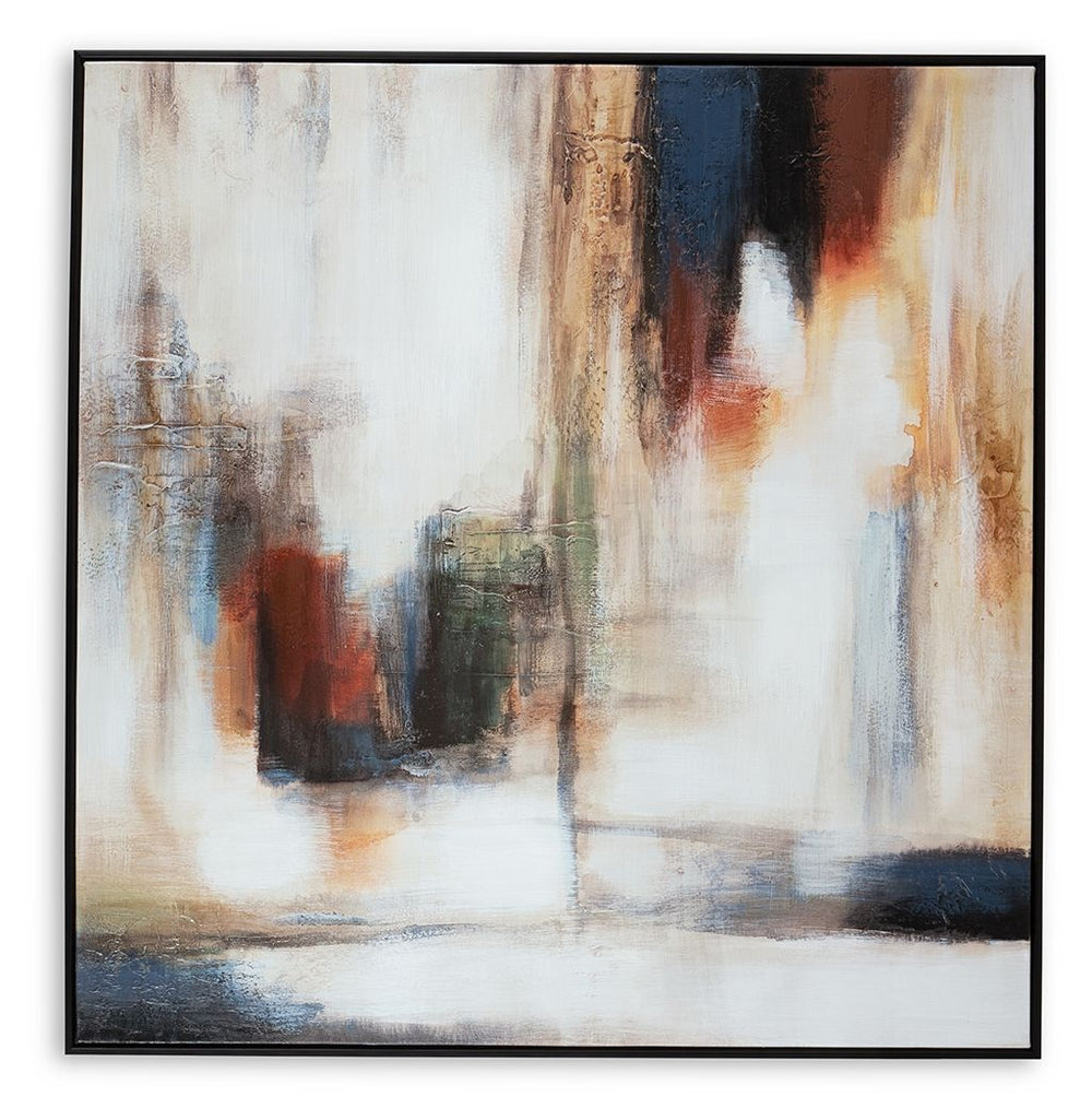 Your contemporary cool aesthetic isnâ€™t complete without this wall art. Taking an abstract approach, it ties together different decorative elements with its varying tones in shades from spice to teal. Reflective of your refined taste, this simply sleek p