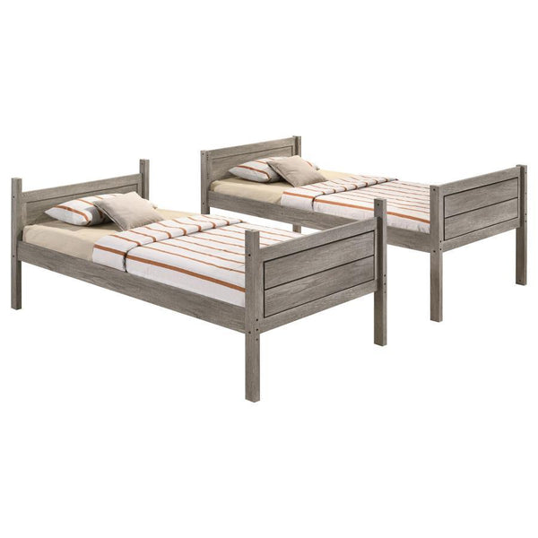  this understated bunk bed is the perfect addition to a modern farmhouse home