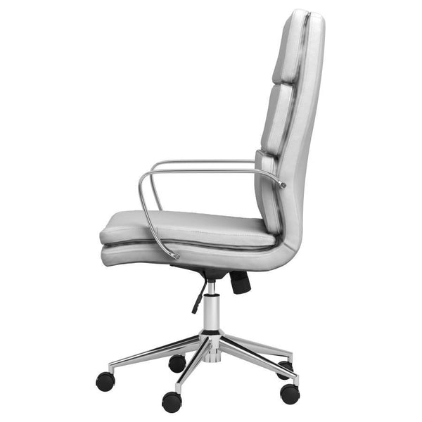 Ximena - Upholstered Adjustable High Back Office Chair - White