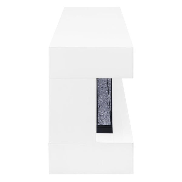 Vallerie - TV Stand With Visual Flame Box - White