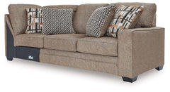 This right-arm facing sofa is made with polyester upholstery. Pairs with other items in the series to make a sectional.<br><br><b>Additional Dimensions</b><br><ul><li>Arm height: 25-"</li><li>Seat depth: 56-"</li><li>Seat height: 54-"</li><li>Top of cushi