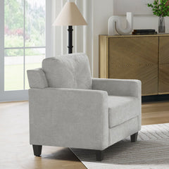 Experience ultimate comfort and style with Horatio taupe Chenille sofa.The tight back and seat cushions ensure a comfortable seating experience, supported by pocket coil construction and a sturdy wooden inner frame. This set is perfect for creating a mode
