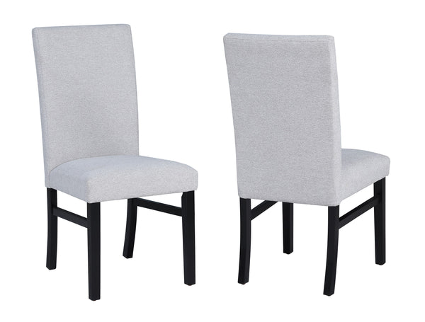 Bring contemporary elegance to your dining area with this stunning dining set, combining sleek design with timeless sophistication. The centerpiece is a striking glass-top table, featuring a sculptural black metal base that adds an artistic flair and a se