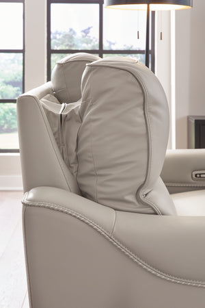 Mercomatic - Gray - Power Reclining Sofa With Adj Headrest