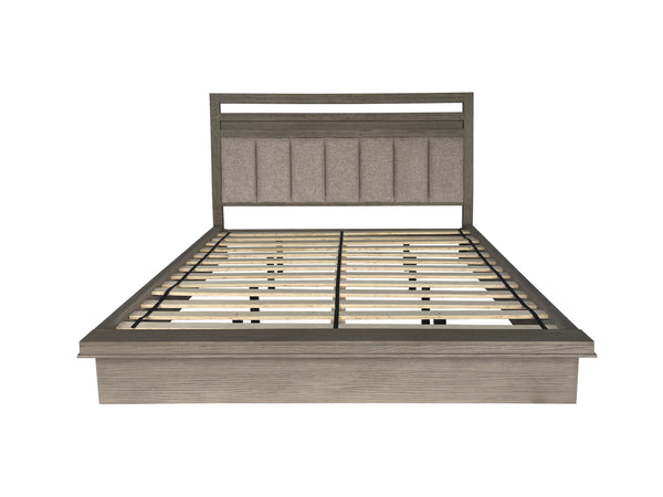 Pure Modern - Bedroom Queen Platform Bed 2 Nightstands And Dresser With Mirror - Moonstone