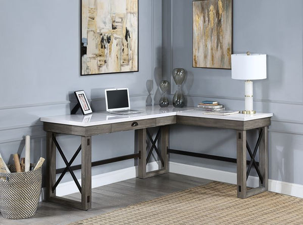 Talmar - Writing Desk - Marble Top & Weathered Gray Finish