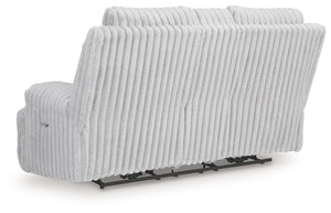Rhines Falls - Alloy - Double Reclining Power Loveseat With Console