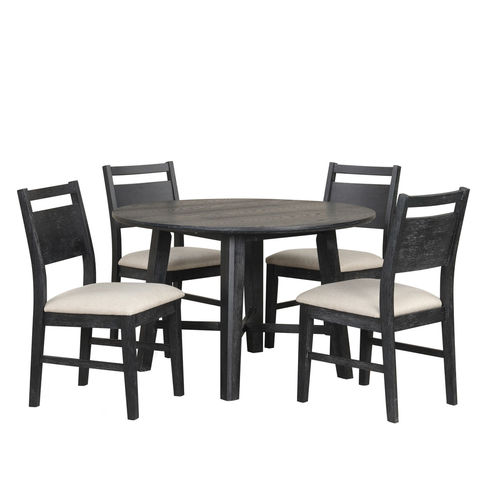 The Sable Crest 5 Piece Round Dining Set brings together quality and elegance in a design built to last. Made from durable Rubberwood, enhanced with premium engineered woods, and finished with real Oak wood veneers, this set offers the strength of real wo