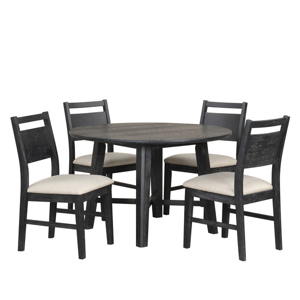The Sable Crest 5 Piece Round Dining Set brings together quality and elegance in a design built to last. Made from durable Rubberwood, enhanced with premium engineered woods, and finished with real Oak wood veneers, this set offers the strength of real wo