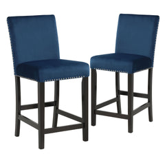 Introducing the New Classic Furniture Celeste Counter Dining Chair â€“ a set of two chairs designed to combine style, comfort, and durability seamlessly. Crafted with solid Rubberwood legs and base stretchers that double as footrests, these counter chairs