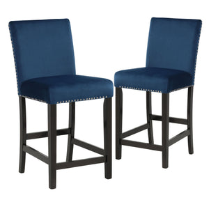 Introducing the New Classic Furniture Celeste Counter Dining Chair â€“ a set of two chairs designed to combine style, comfort, and durability seamlessly. Crafted with solid Rubberwood legs and base stretchers that double as footrests, these counter chairs