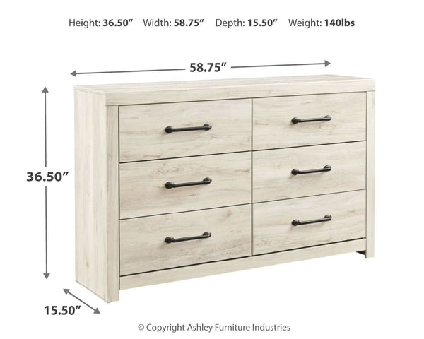 Cambeck - Whitewash - Six Drawer Dresser