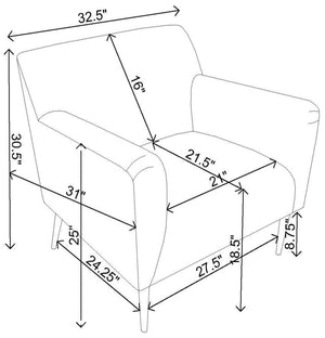 Darlene - Upholstered English Arm Accent Chair - Lemon