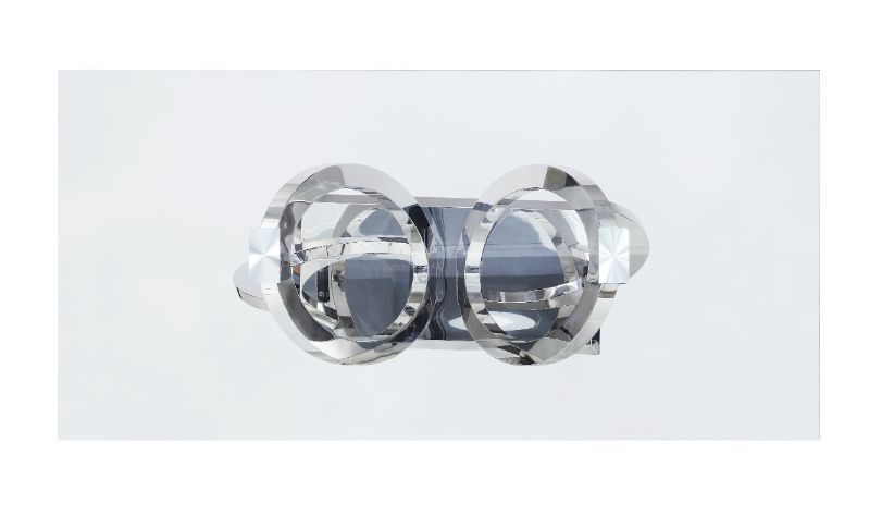 Every perfect party needs a beautiful dining table that complements your dinnerware and home dÃ©cor. This modern masterpiece can become an alluring focal point for your dining room. The clear glass top allows light to flow right through to the metal base,