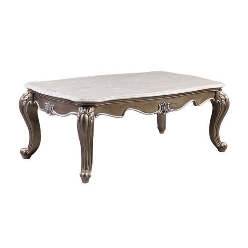 KD Legs Marble Table Top Thickness: 25mm<br/><br/><b>Product Features</b><ul><li>Scrolled ornamental details</li><li>Queen Anne Legs</li><li>Curved Apron</li><li>Marble Top</li><li>Gold Trim Accent</li><li>Case: 1Pc/1Ctn</li><li>Finish: Marble Top & Expre