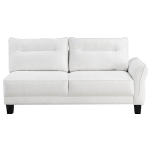 Caspian - Upholstered Curved Arm Chaise Sectional Sofa - White