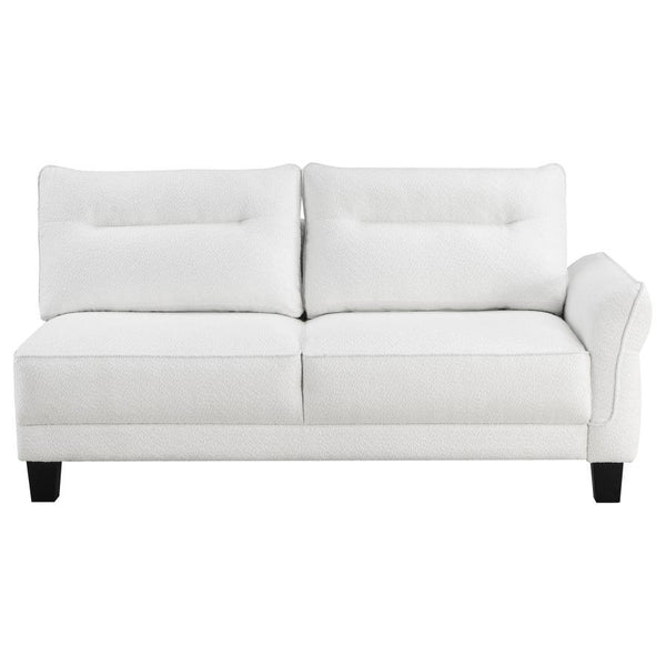Caspian - Upholstered Curved Arm Chaise Sectional Sofa - White