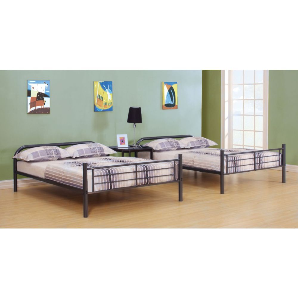 With a clean industrial style, the Bristol collection gives kids a cozy place to sleep. This full-over-full bunk bed offers a convertible design that allows transforming the stacked bed into two single beds and features superior quality metal for durabili