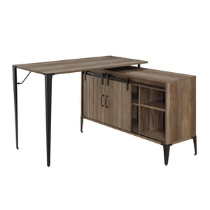 Zakwani - Writing Desk - Rustic Oak & Black Finish - Wood
