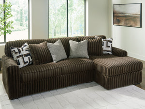 Midnight-Madness - Chocolate - 2-Piece Sectional Sofa With RAF Corner Chaise