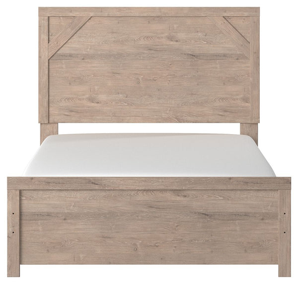 Senniberg - Light Brown / White - Full Panel Bed
