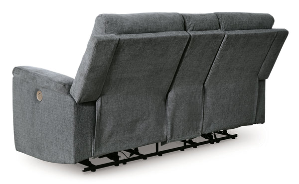 Barnsana - Gravel - Dbl Power Reclining Loveseat with Console
