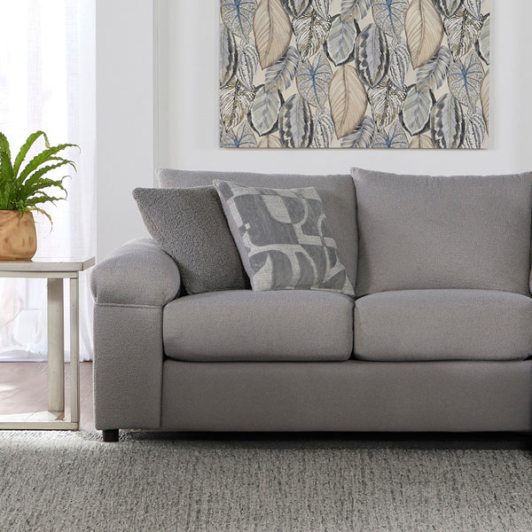 Remi - LAF Loveseat With 2 Accent Pillows - Light Gray