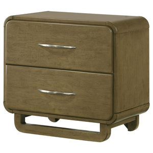  contemporary style. Metal extension glides ensure smooth drawer ope