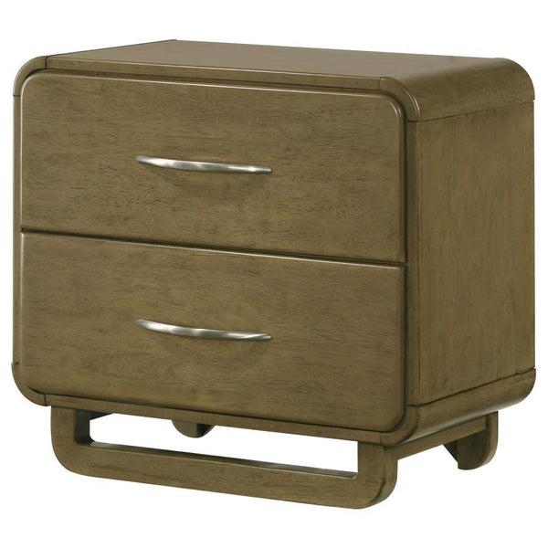  contemporary style. Metal extension glides ensure smooth drawer ope