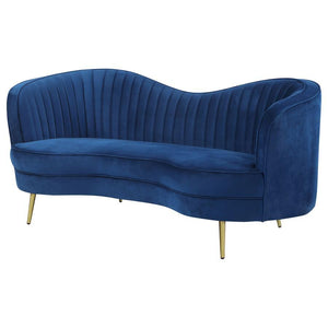 Sophia - Upholstered Channel Tufted Loveseat - Blue