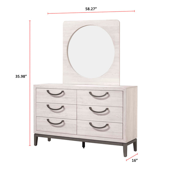 Veda - Dresser And Mirror - Beige