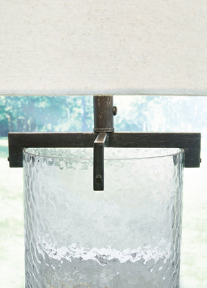  artistically textured glass with classic antiqued black metal detailing