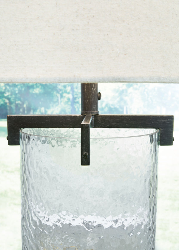  artistically textured glass with classic antiqued black metal detailing