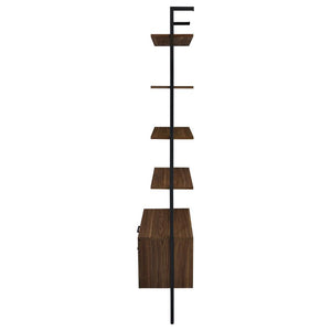 Owens - 4-Shelf Storage Wall Bookshelf - Walnut