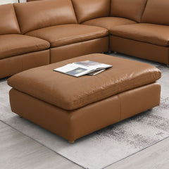 The Brighton sectional sofa exudes contemporary elegance and comfort. Covered in brown top grain leather, this spacious sectional is perfect for family gatherings or cozy evenings at home. Its sleek design and plush cushions offer both style and relaxatio
