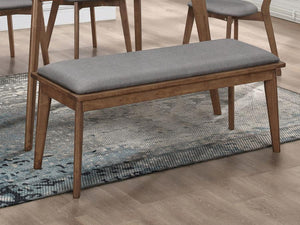  this everyday dining bench delivers a fresh new vibe that blends perfectly in modern or more traditional design schemes. Warm walnut finish wood com