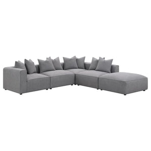 Jennifer - Square Upholstered Ottoman - Gray