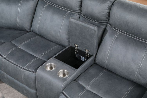 Dollum - Sectional Sofa - 2-Tone Gray Velvet