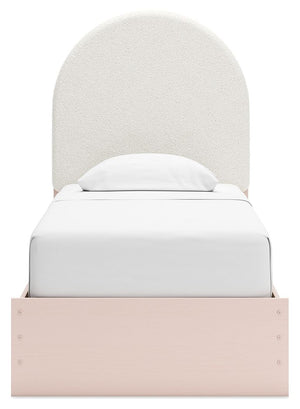 Wistenpine - Blush - Twin Upholstered Panel Bed