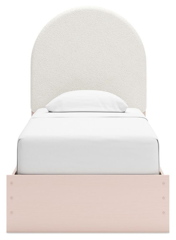 Wistenpine - Blush - Twin Upholstered Panel Bed